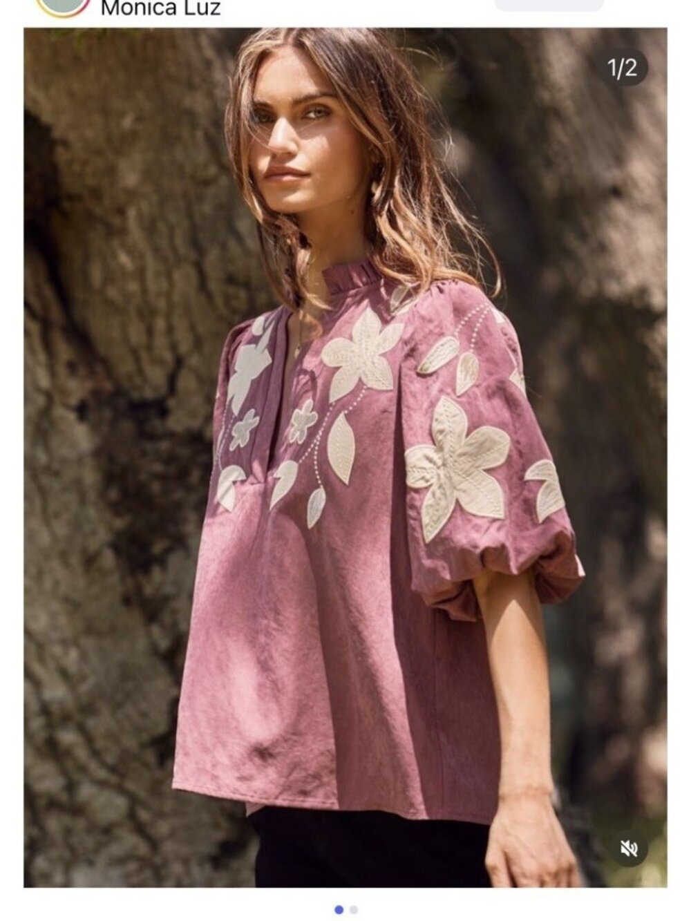 Women’s Oddi Suede Floral Top Small NWT